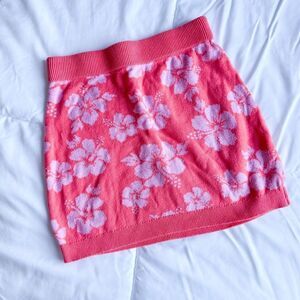 Art Class Pink Floral Mini Skirt